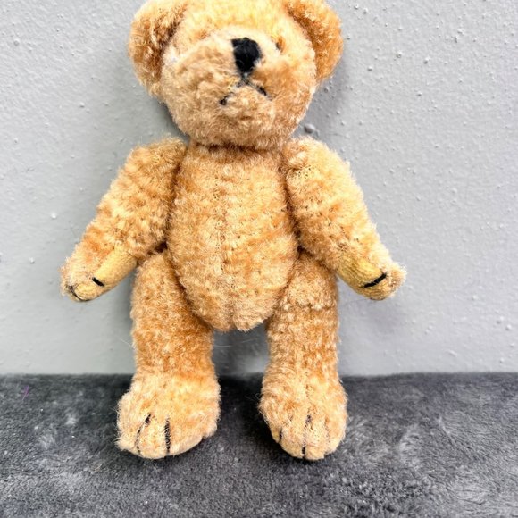 Jointed Mini Teddy Bear Tan Plush Stuffed Animal Moving Head Missing Tags - Picture 4 of 8